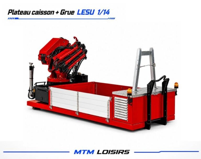 Plateau Caisson avec Grue Hydraulique LESU 1/14 – Kit Complet